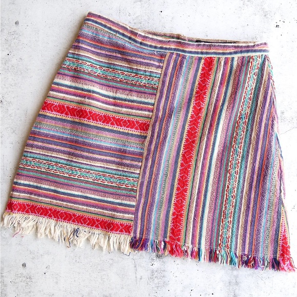 Colorful High Waisted Boho Skirt - Picture 2 of 7